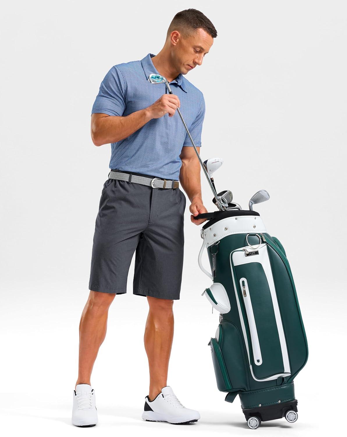 imageG Gradual Mens Casual Shorts 11 Lightweight Golf Shorts for Men with 3 Pockets Summer Quick Dry Breathable ShortsHeather Steel Gray