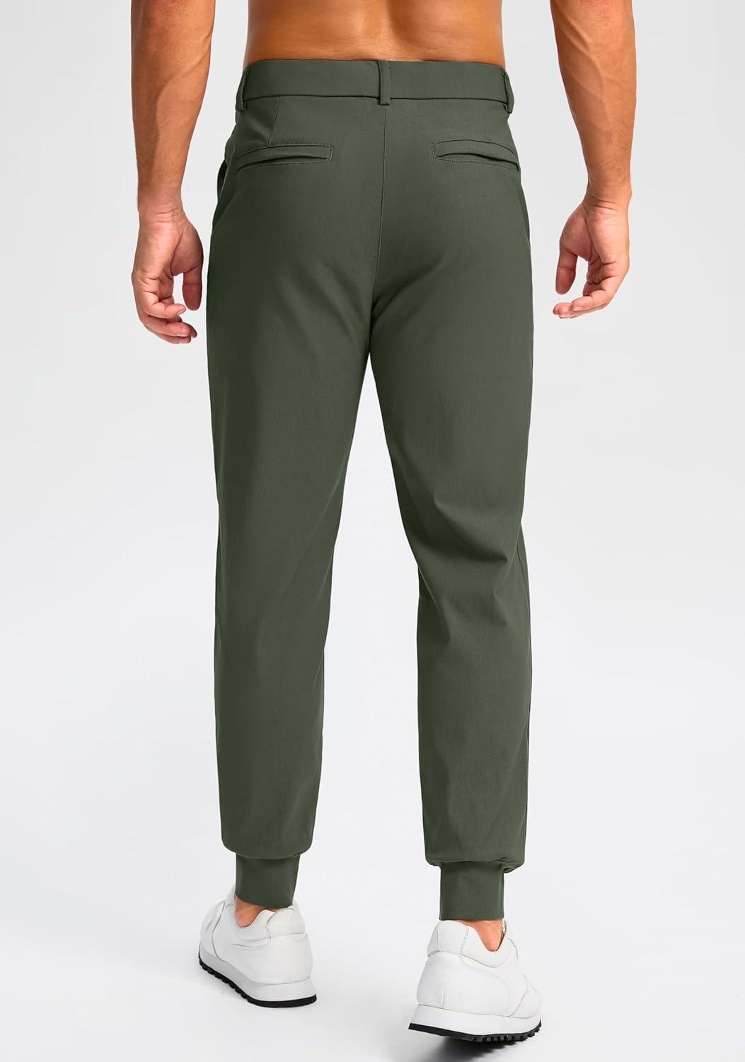 imageG Gradual Mens Golf Joggers Pants 4 Pockets with Belt Loops 28 Stretch Slim Fit Dress Joggers for Men Casual TravelSage Green