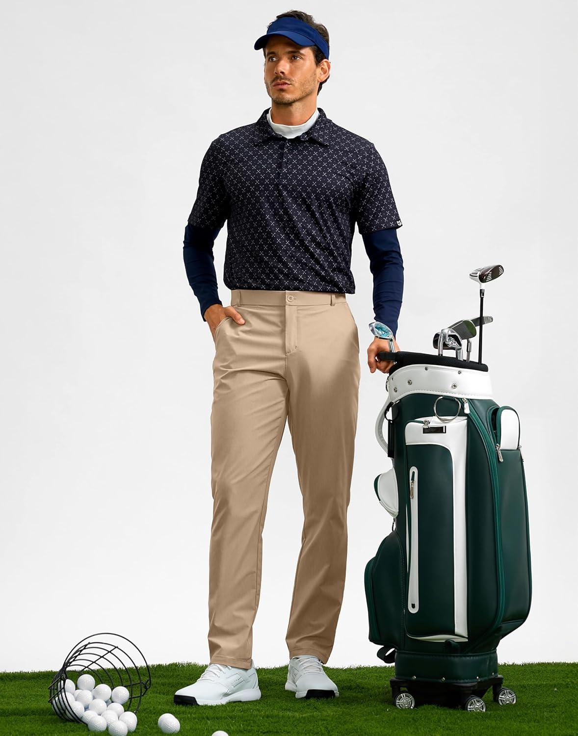 imageG Gradual Mens Golf Pants with 5 Pockets 303234 Lightweight Quick Dry Stretch Work Dress Pants Casual Slacks for MenKhakiW38 L32