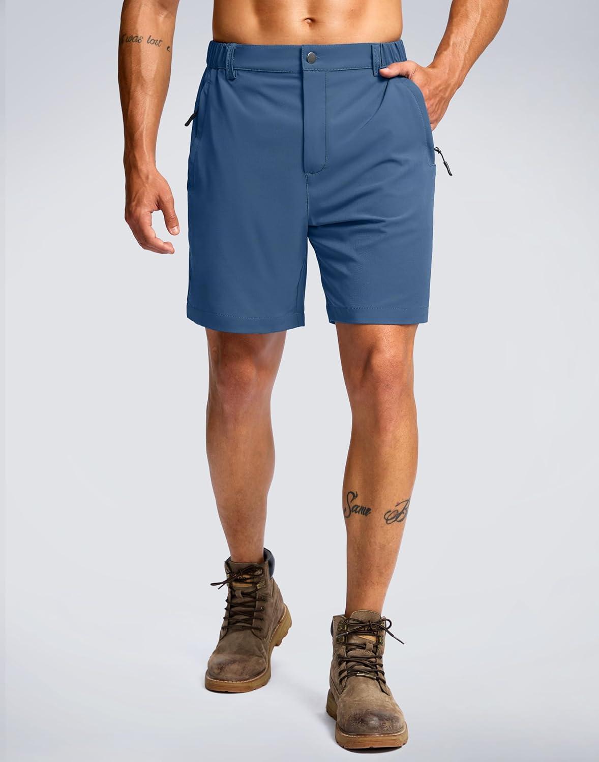 imageG Gradual Mens Shorts 7 5 9 Lightewight Casual Shorts for Men Hiking Golf Shorts with 3 Zipper PocketsBlue