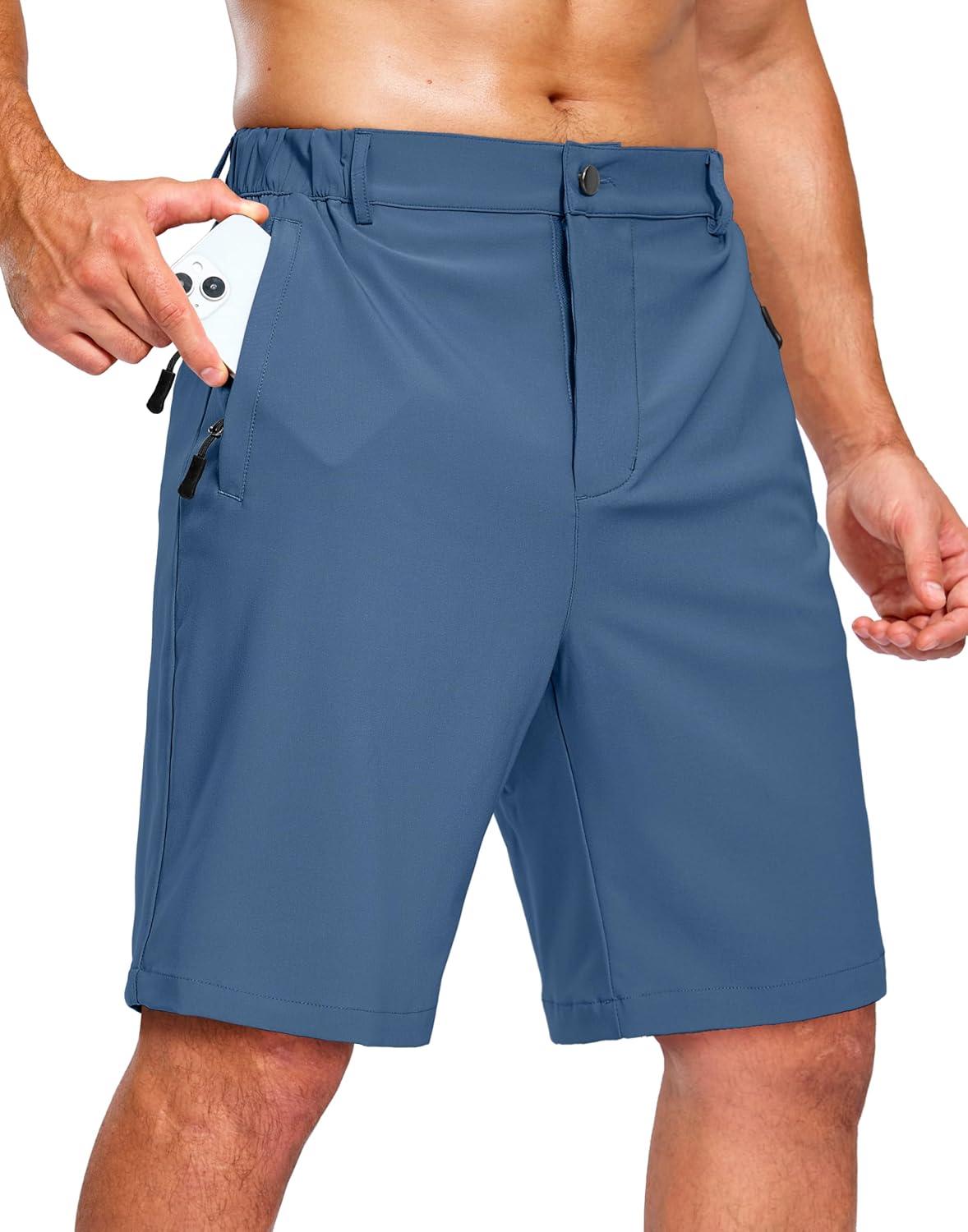 imageG Gradual Mens Shorts 7 5 9 Lightewight Casual Shorts for Men Hiking Golf Shorts with 3 Zipper PocketsBlue