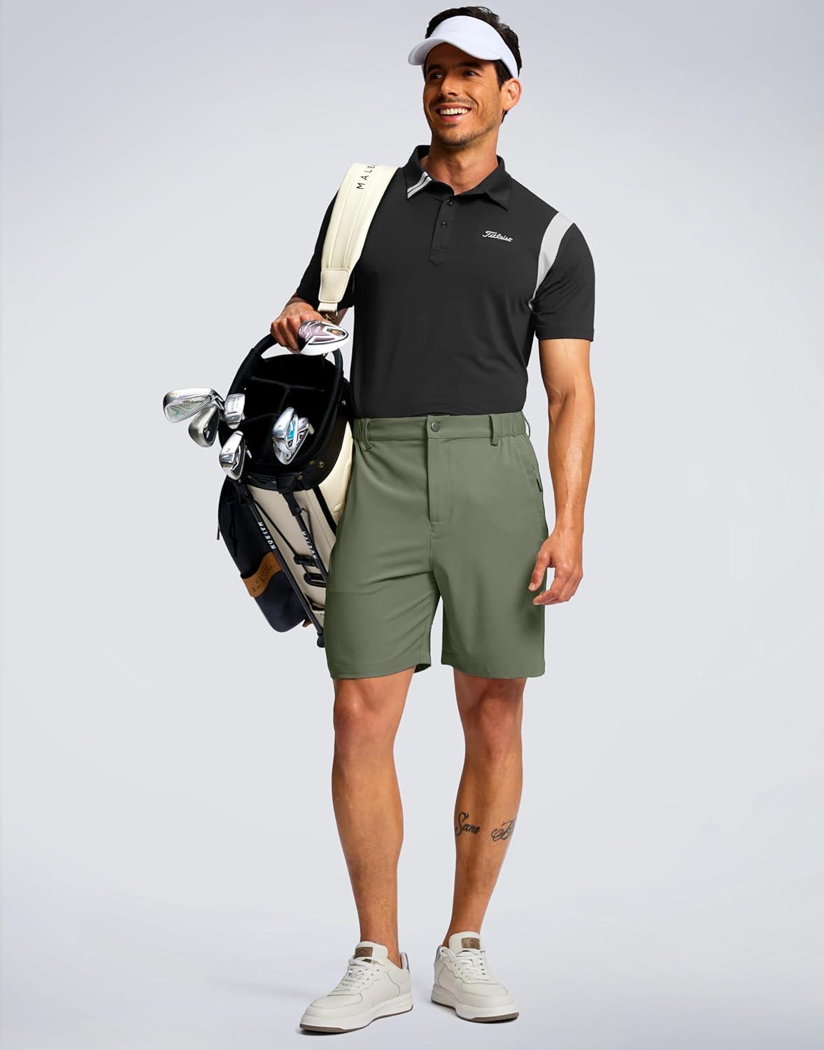 imageG Gradual Mens Shorts 7 5 9 Lightewight Casual Shorts for Men Hiking Golf Shorts with 3 Zipper PocketsGrey Sage