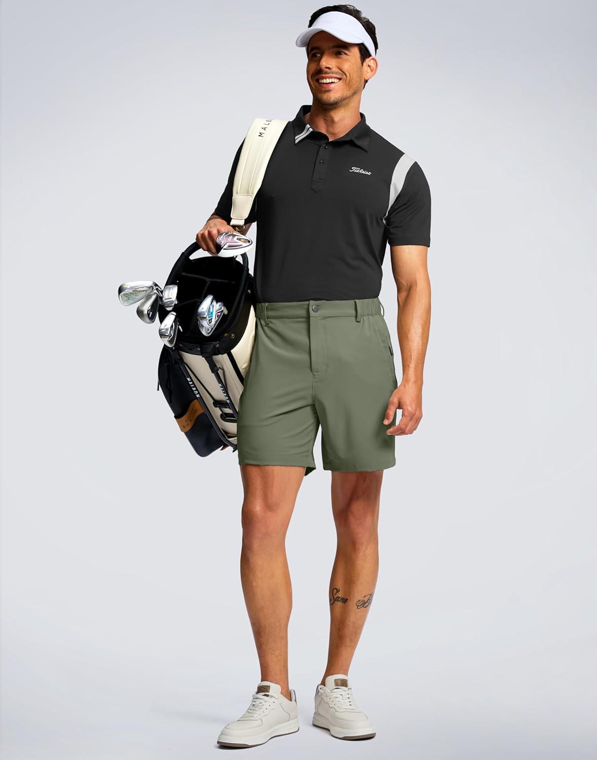 imageG Gradual Mens Shorts 7 5 9 Lightewight Casual Shorts for Men Hiking Golf Shorts with 3 Zipper PocketsGrey Sage