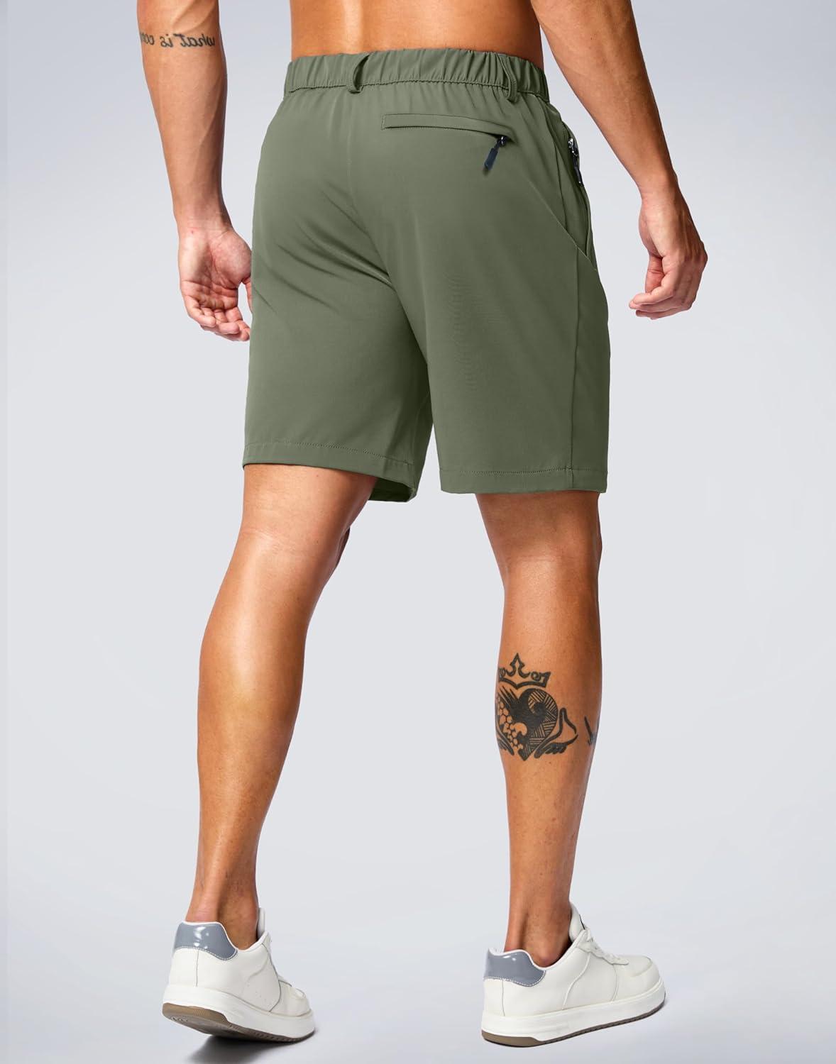 imageG Gradual Mens Shorts 7 5 9 Lightewight Casual Shorts for Men Hiking Golf Shorts with 3 Zipper PocketsGrey Sage