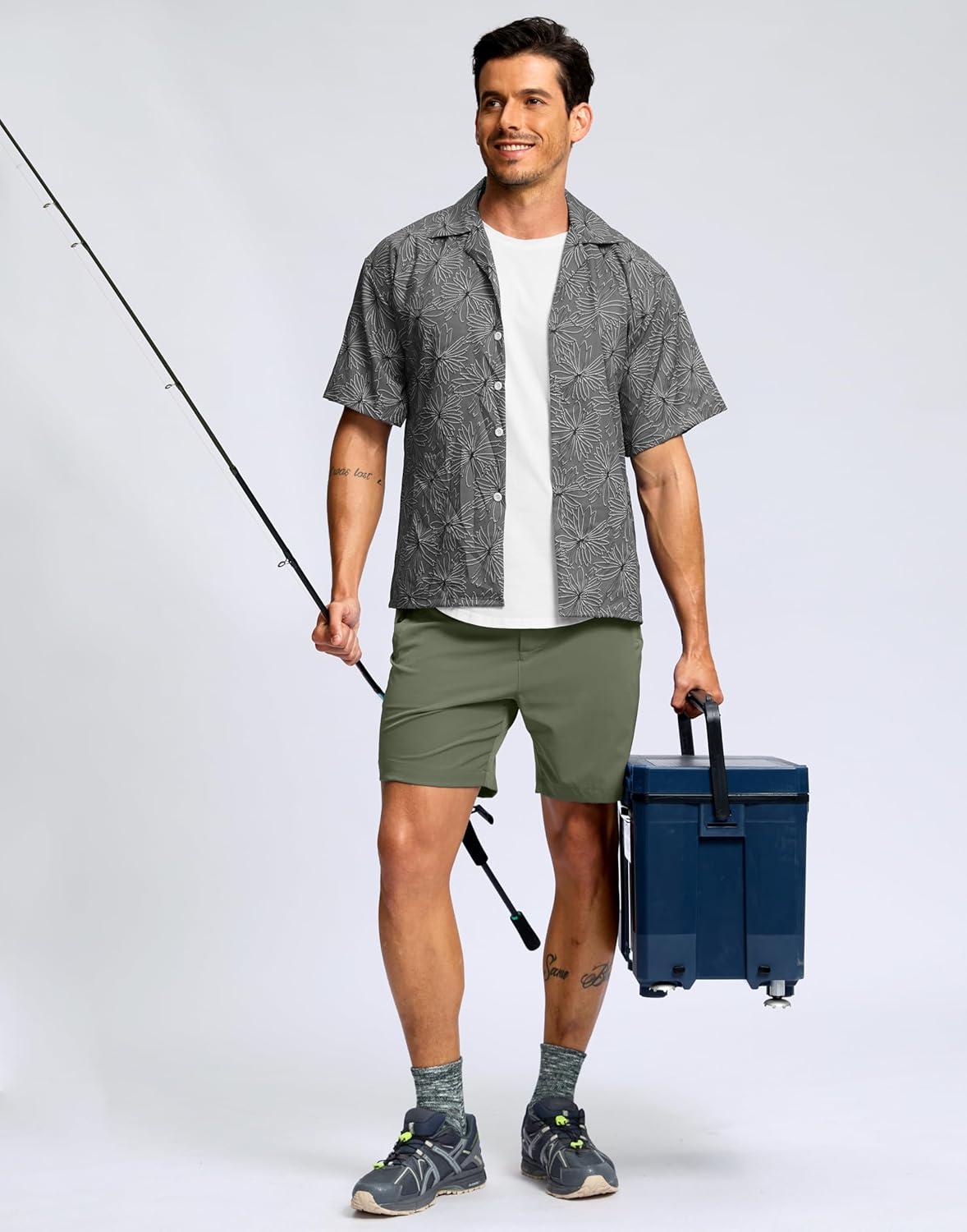 imageG Gradual Mens Shorts 7 5 9 Lightewight Casual Shorts for Men Hiking Golf Shorts with 3 Zipper PocketsGrey Sage