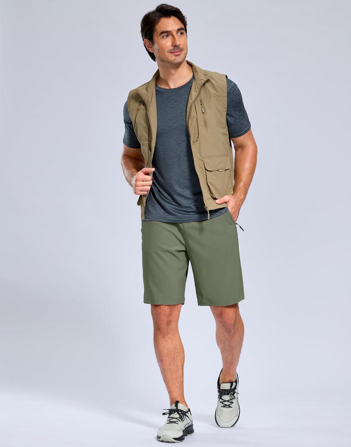 imageG Gradual Mens Shorts 7 5 9 Lightewight Casual Shorts for Men Hiking Golf Shorts with 3 Zipper PocketsGrey Sage