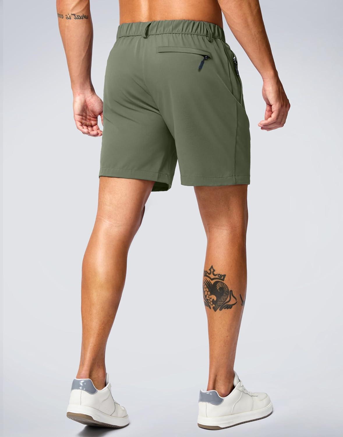 imageG Gradual Mens Shorts 7 5 9 Lightewight Casual Shorts for Men Hiking Golf Shorts with 3 Zipper PocketsGrey Sage