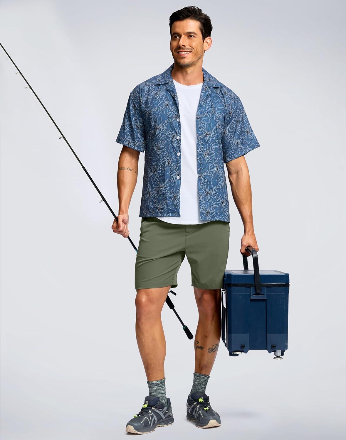 imageG Gradual Mens Shorts 7 5 9 Lightewight Casual Shorts for Men Hiking Golf Shorts with 3 Zipper PocketsGrey Sage