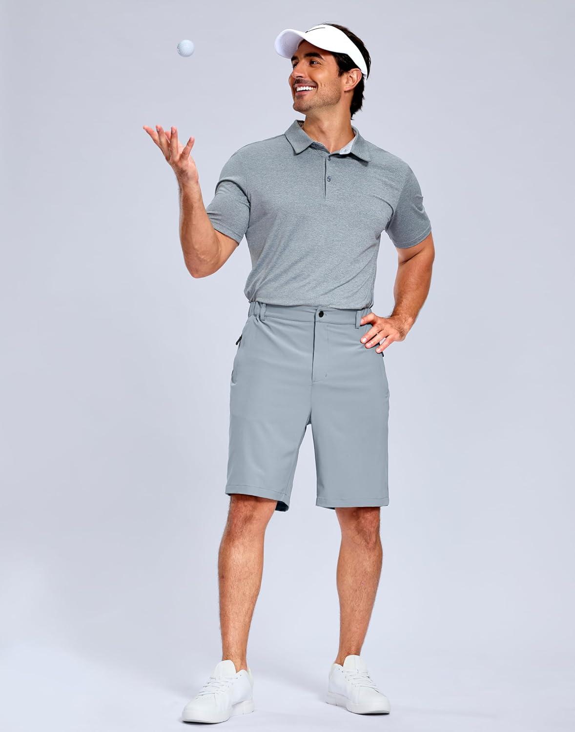 imageG Gradual Mens Shorts 7 5 9 Lightewight Casual Shorts for Men Hiking Golf Shorts with 3 Zipper PocketsLight Grey