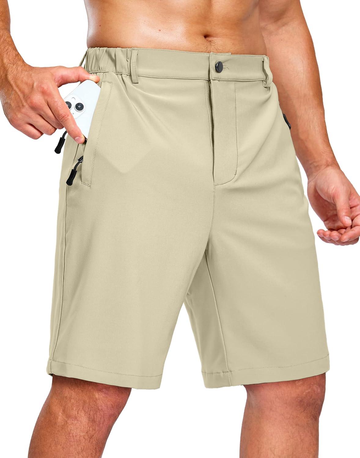 imageG Gradual Mens Shorts 7 5 9 Lightewight Casual Shorts for Men Hiking Golf Shorts with 3 Zipper PocketsLight Khaki