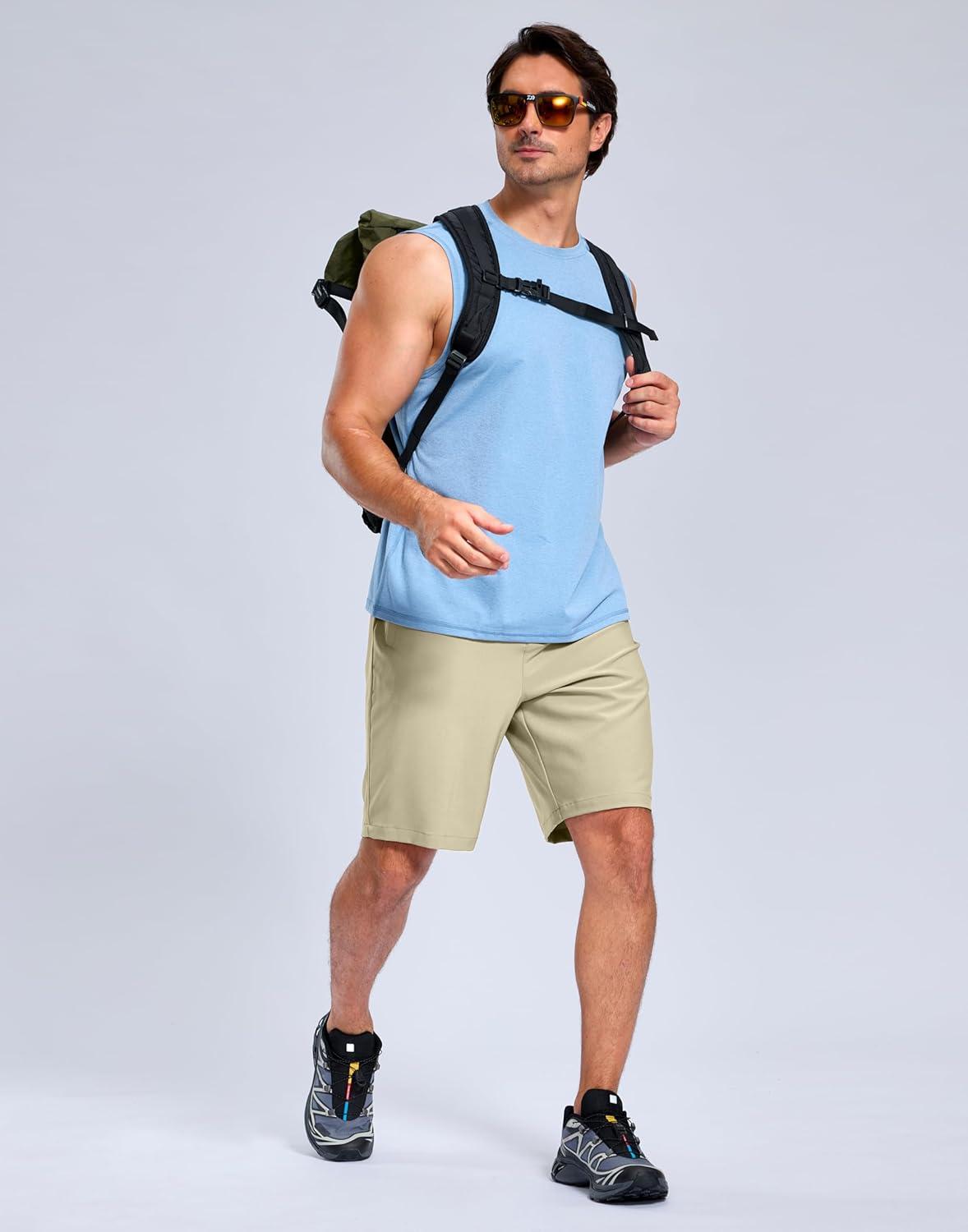 imageG Gradual Mens Shorts 7 5 9 Lightewight Casual Shorts for Men Hiking Golf Shorts with 3 Zipper PocketsLight Khaki