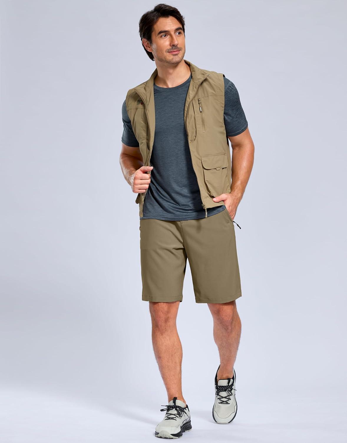 imageG Gradual Mens Shorts 7 5 9 Lightewight Casual Shorts for Men Hiking Golf Shorts with 3 Zipper PocketsMedium Khaki