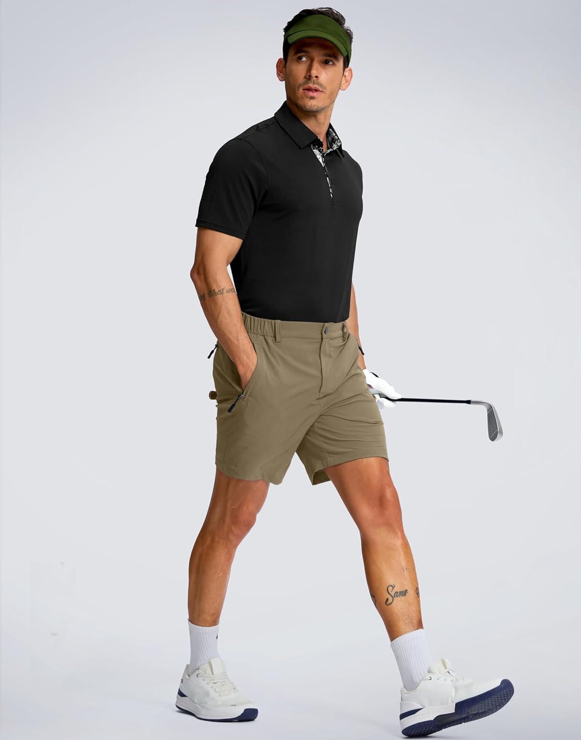 imageG Gradual Mens Shorts 7 5 9 Lightewight Casual Shorts for Men Hiking Golf Shorts with 3 Zipper PocketsMedium Khaki