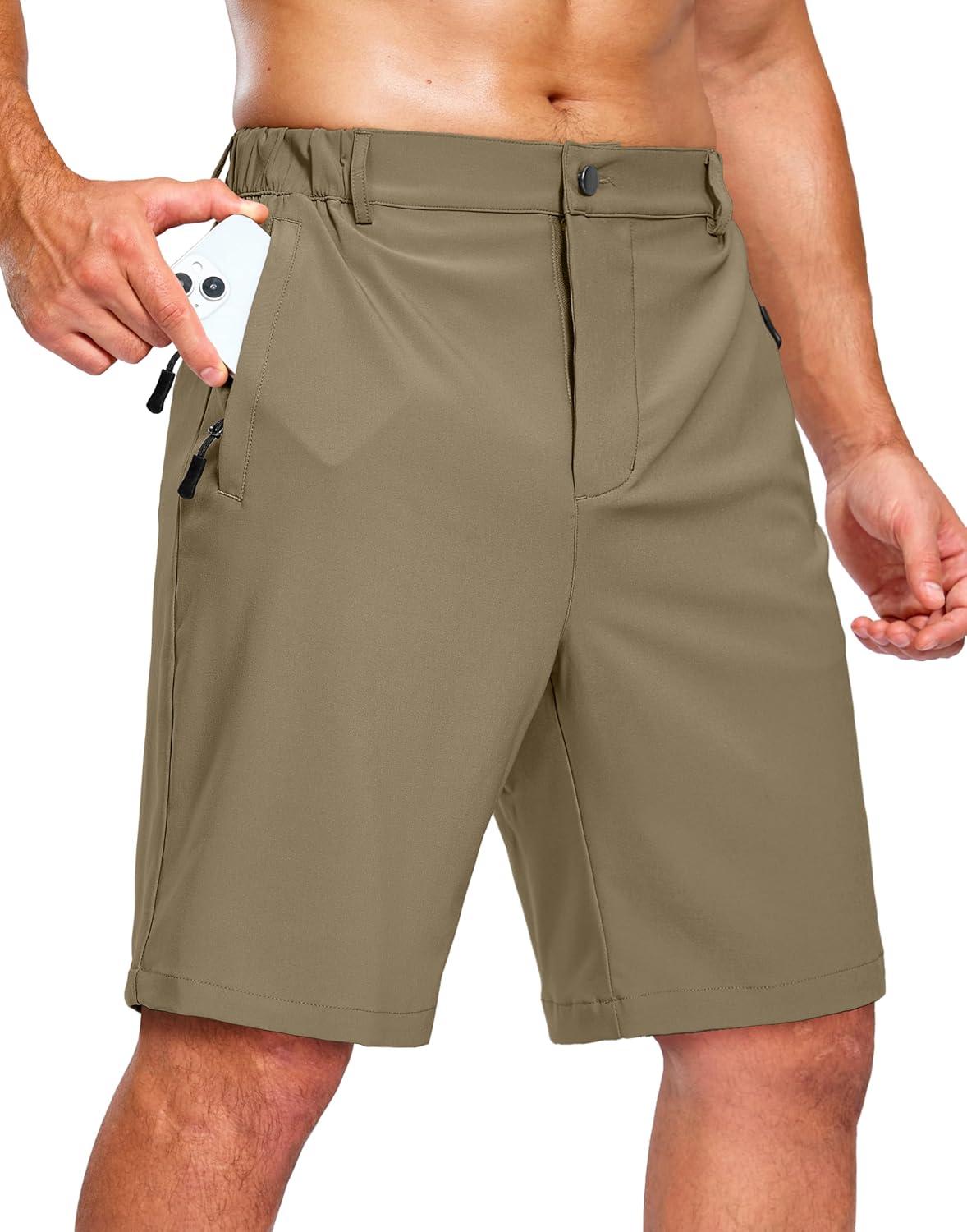 imageG Gradual Mens Shorts 7 5 9 Lightewight Casual Shorts for Men Hiking Golf Shorts with 3 Zipper PocketsMedium Khaki