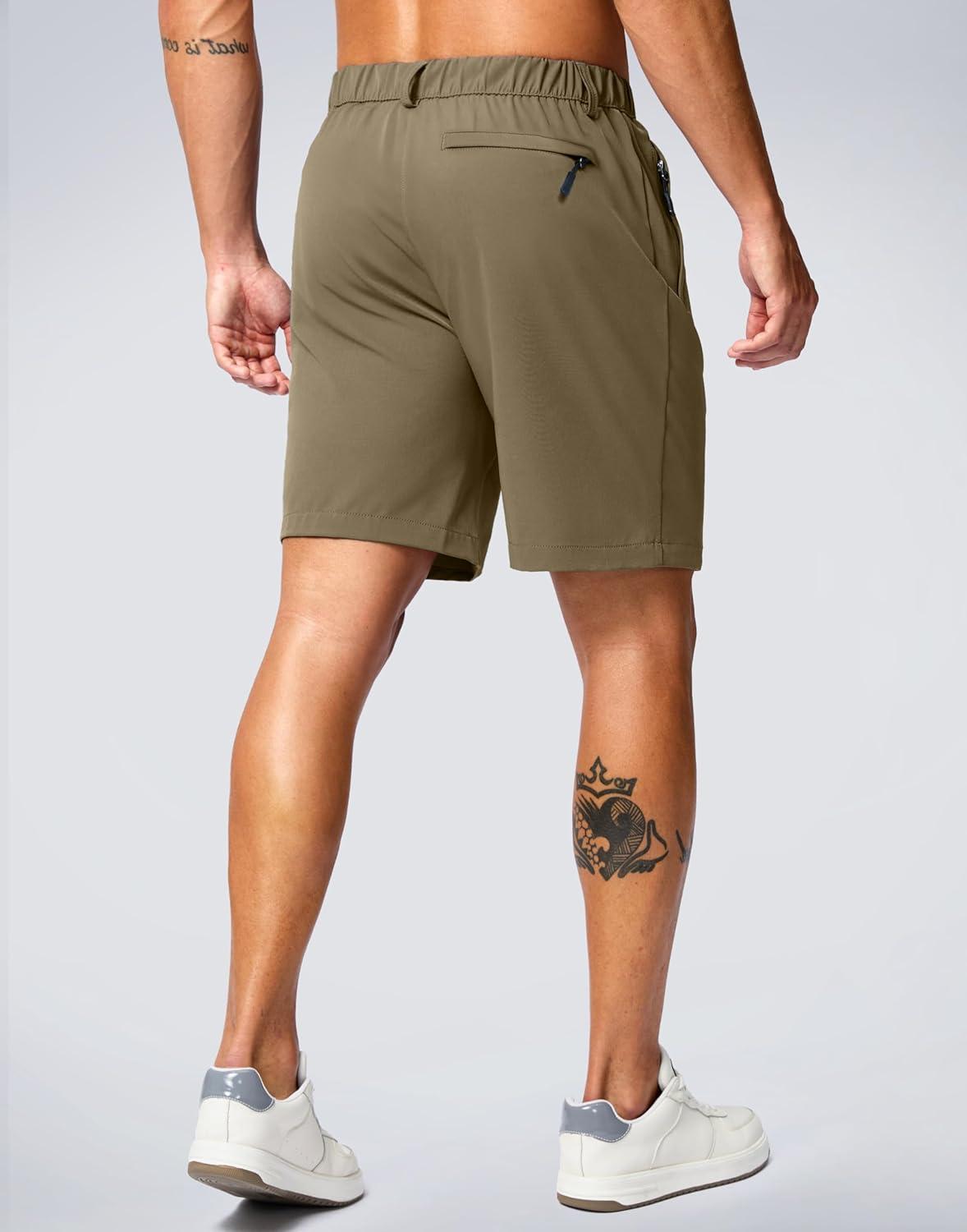 imageG Gradual Mens Shorts 7 5 9 Lightewight Casual Shorts for Men Hiking Golf Shorts with 3 Zipper PocketsMedium Khaki