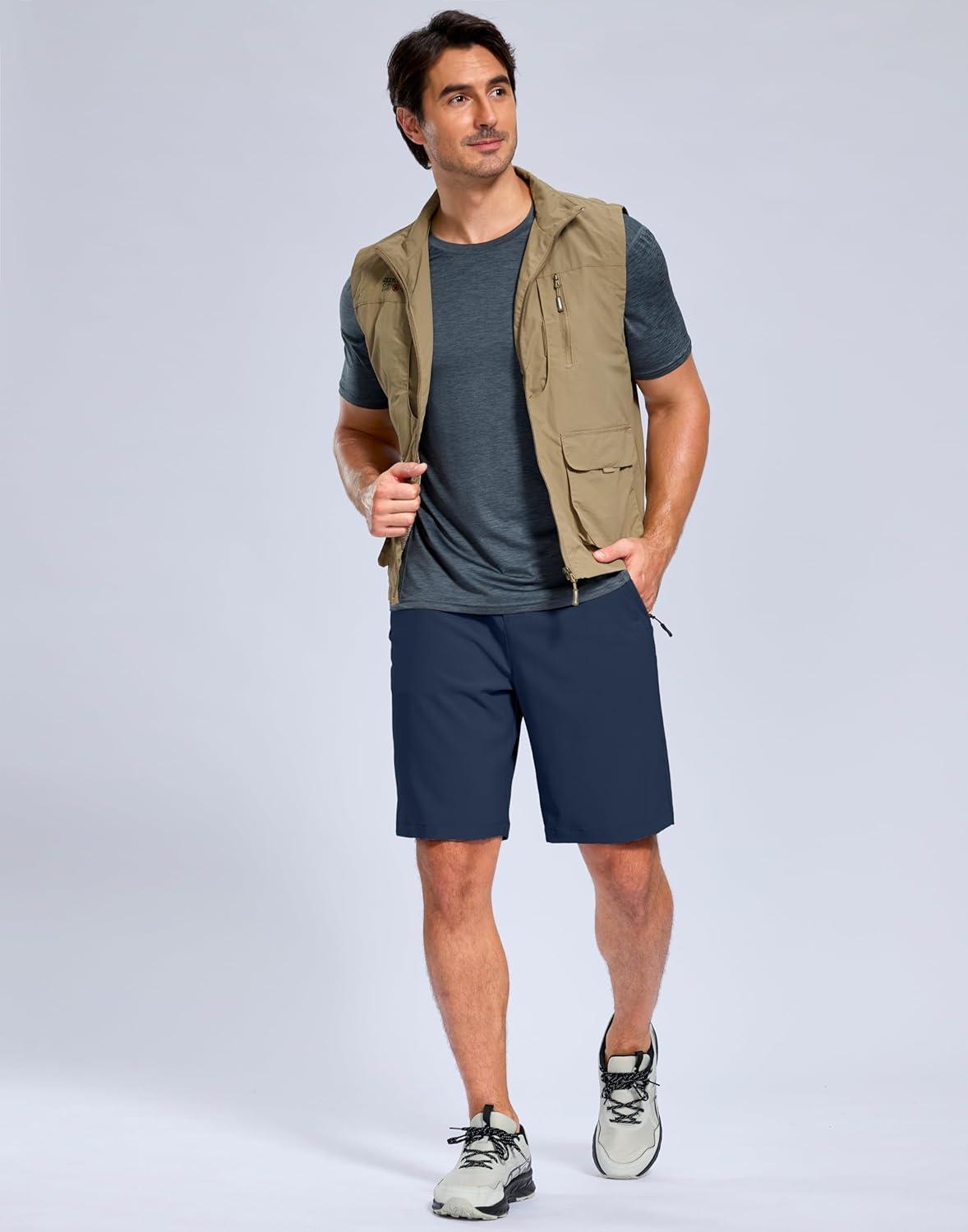 imageG Gradual Mens Shorts 7 5 9 Lightewight Casual Shorts for Men Hiking Golf Shorts with 3 Zipper PocketsNavy