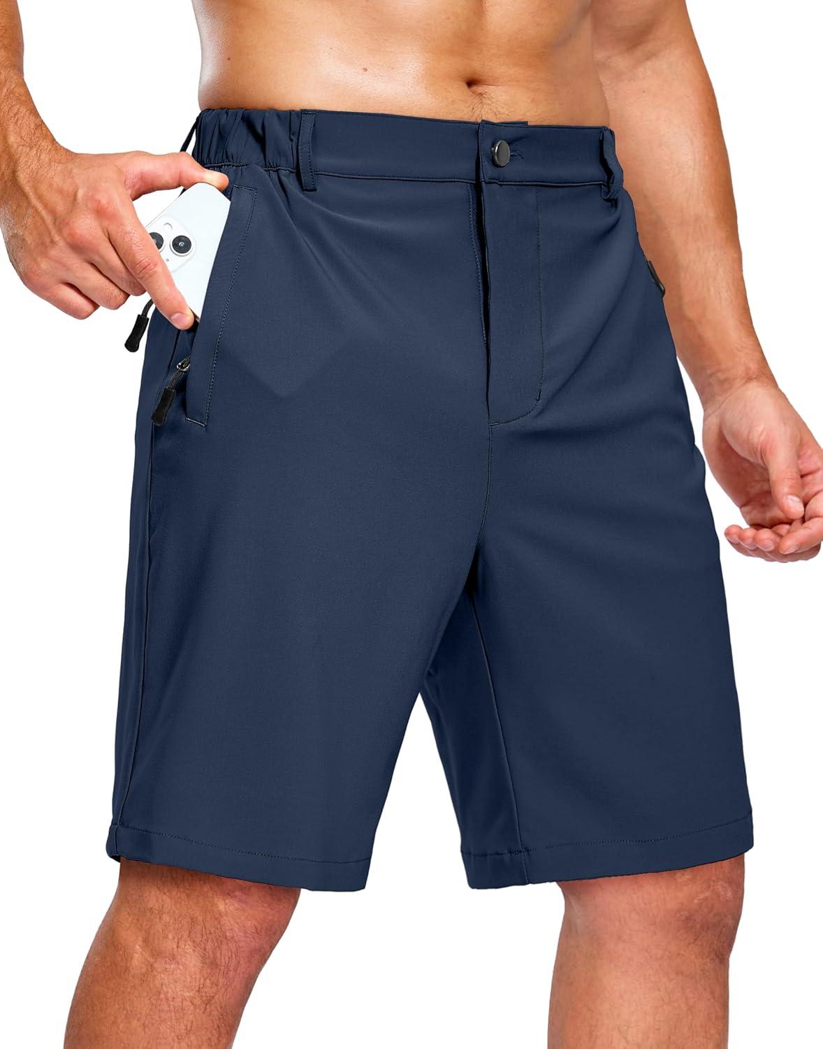 imageG Gradual Mens Shorts 7 5 9 Lightewight Casual Shorts for Men Hiking Golf Shorts with 3 Zipper PocketsNavy