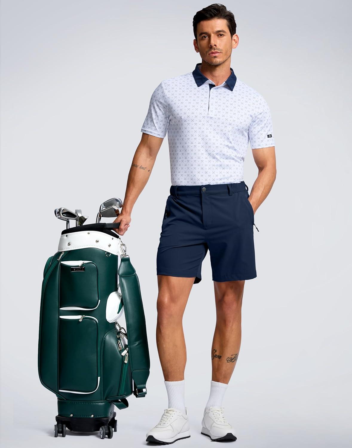 imageG Gradual Mens Shorts 7 5 9 Lightewight Casual Shorts for Men Hiking Golf Shorts with 3 Zipper PocketsNavy