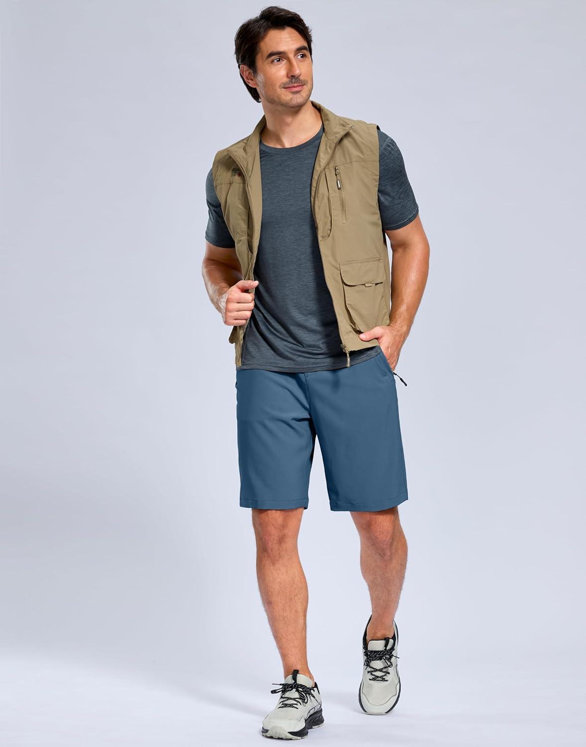 imageG Gradual Mens Shorts 7 5 9 Lightewight Casual Shorts for Men Hiking Golf Shorts with 3 Zipper PocketsTibetan Blue