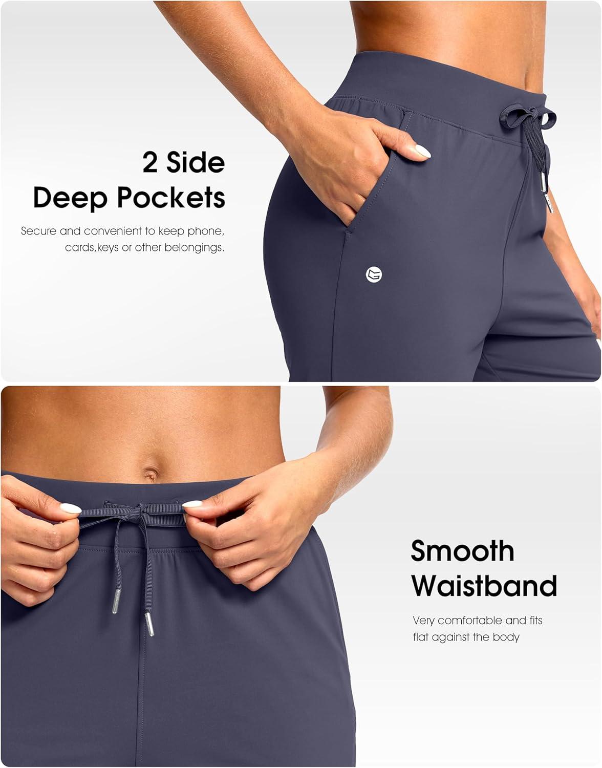 imageG Gradual Petite Pants for Women 2426 Ankle Pants 2 Pockets Stretchy 78 Sweatpants for Golf Travel Athletic CasualNavy