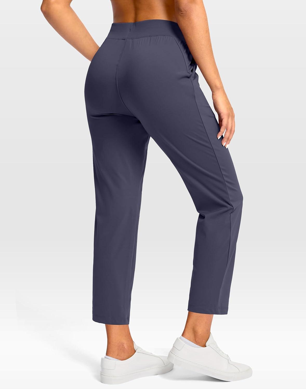 imageG Gradual Petite Pants for Women 2426 Ankle Pants 2 Pockets Stretchy 78 Sweatpants for Golf Travel Athletic CasualNavy