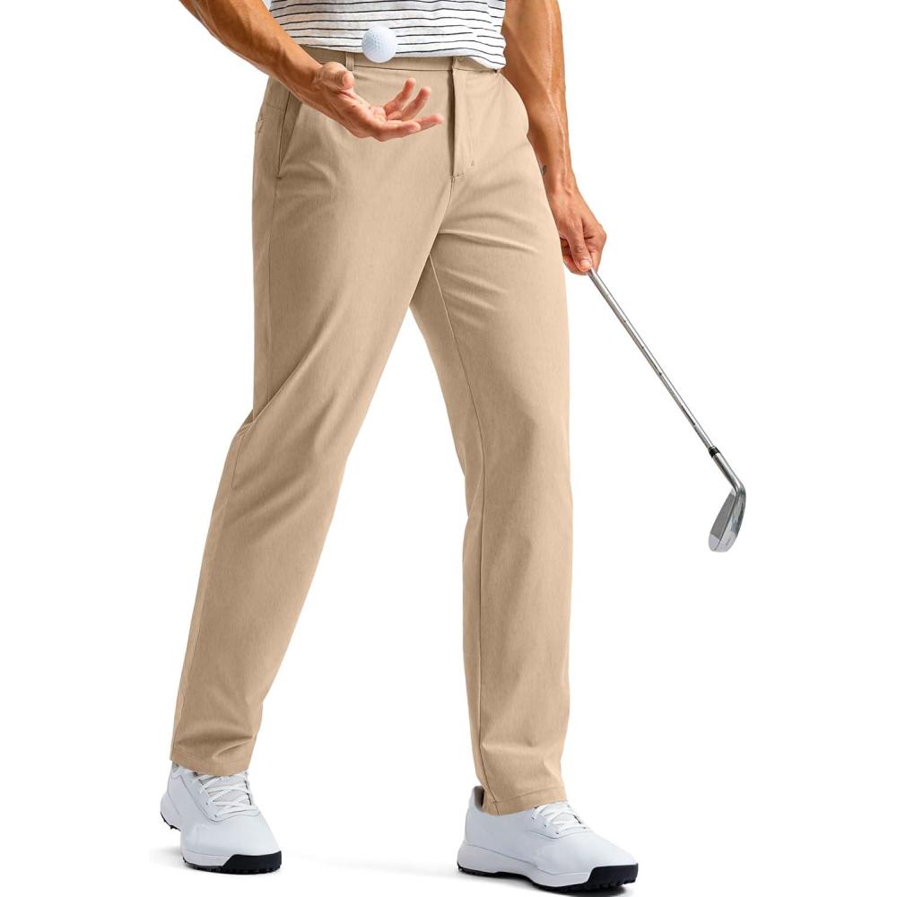 imageG Gradual Mens Golf Pants with 5 Pockets 303234 Lightweight Quick Dry Stretch Work Dress Pants Casual Slacks for MenKhakiW38 L32