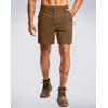G Gradual Men’s Shorts 7″/ 5″/ 9″ Lightewight Casual Shorts for Men Hiking Golf Shorts with 3 Zipper Pockets(Dark Brown)