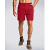G Gradual Men’s Shorts 7″/ 5″/ 9″ Lightewight Casual Shorts for Men Hiking Golf Shorts with 3 Zipper Pockets(Red)