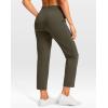 G Gradual Petite Pants for Women 24″/26″ Ankle Pants 2 Pockets Stretchy 7/8 Sweatpants for Golf Travel Athletic Casual(Army Green)