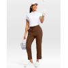 G Gradual Petite Pants for Women 24″/26″ Ankle Pants 2 Pockets Stretchy 7/8 Sweatpants for Golf Travel Athletic Casual(Brown)