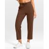 G Gradual Petite Pants for Women 24″/26″ Ankle Pants 2 Pockets Stretchy 7/8 Sweatpants for Golf Travel Athletic Casual(Brown)