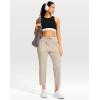 G Gradual Petite Pants for Women 24″/26″ Ankle Pants 2 Pockets Stretchy 7/8 Sweatpants for Golf Travel Athletic Casual(Dusty White)