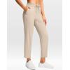 G Gradual Petite Pants for Women 24″/26″ Ankle Pants 2 Pockets Stretchy 7/8 Sweatpants for Golf Travel Athletic Casual(Dusty White)