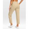 G Gradual Petite Pants for Women 24″/26″ Ankle Pants 2 Pockets Stretchy 7/8 Sweatpants for Golf Travel Athletic Casual(Khaki)