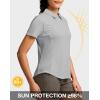 G Gradual Womens Golf Shirt Metal Zip Up Polo Short Sleeve Tennis Work Athletic Collared Top Quick Dry Lightweight(Light Grey)
