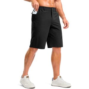 G Gradual Men’s Casual Shorts 11″ Lightweight Golf Shorts for Men with 3 Pockets Summer Quick Dry Breathable Shorts(Black)