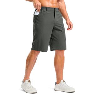 G Gradual Men’s Casual Shorts 11″ Lightweight Golf Shorts for Men with 3 Pockets Summer Quick Dry Breathable Shorts(Heather Army Green)