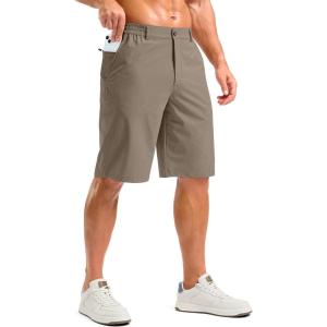 G Gradual Men’s Casual Shorts 11″ Lightweight Golf Shorts for Men with 3 Pockets Summer Quick Dry Breathable Shorts(Heather Tan)