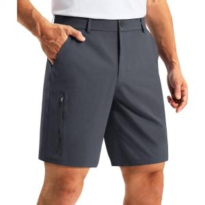 G Gradual Men’s Golf Dress Shorts 7 Inch Inseam Lightweight Quick Dry Chino Casual Work Shorts for Men with 4 Pockets(Deep Grey)