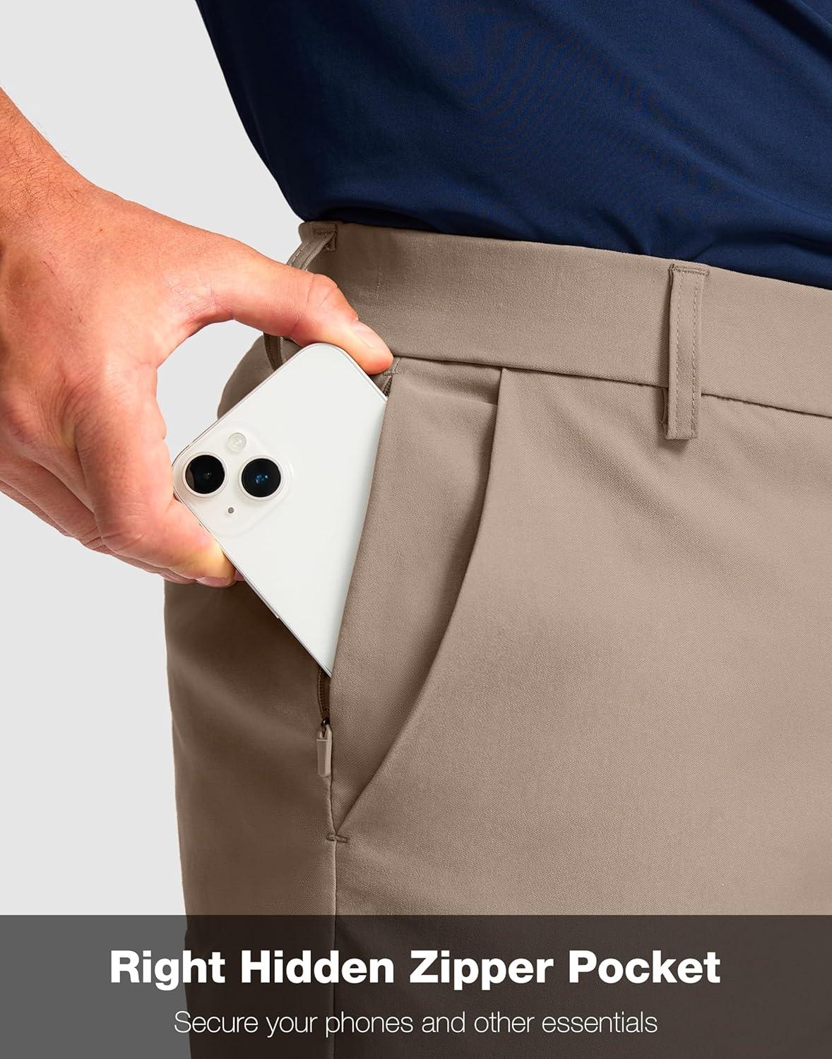 imageMens Golf Shorts with 5 Pockets 11 Inseam Stretch Quick Dry Casual Work Dress Shorts for MenMineral Brown