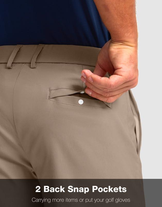 imageMens Golf Shorts with 5 Pockets 11 Inseam Stretch Quick Dry Casual Work Dress Shorts for MenMineral Brown