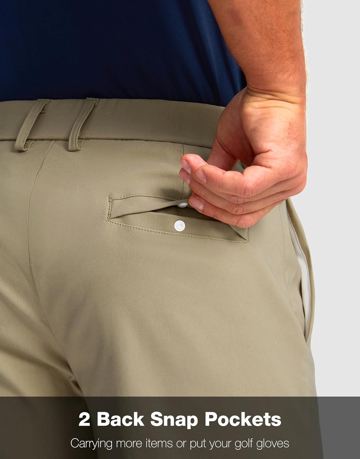 imageMens Golf Shorts with 5 Pockets 11 Inseam Stretch Quick Dry Casual Work Dress Shorts for MenMountain Olive