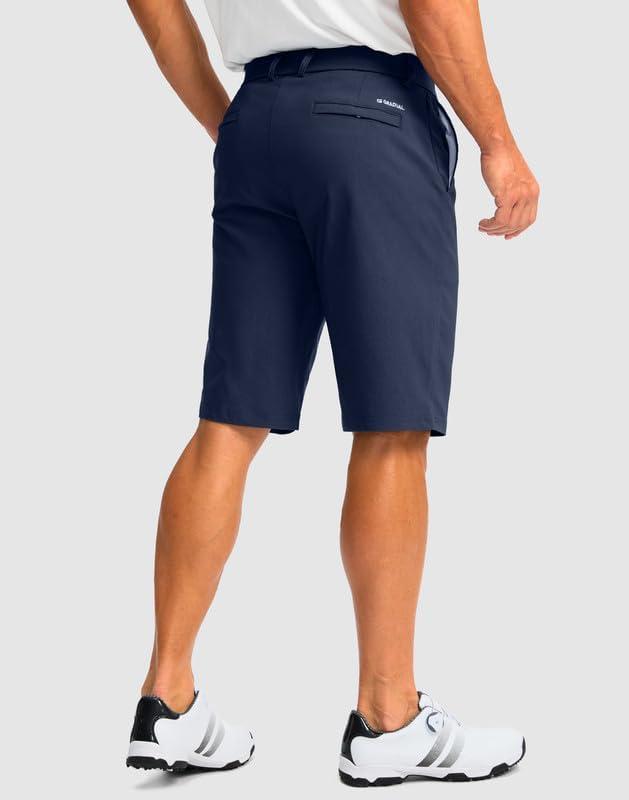 imageMens Golf Shorts with 5 Pockets 11 Inseam Stretch Quick Dry Casual Work Dress Shorts for MenNavy