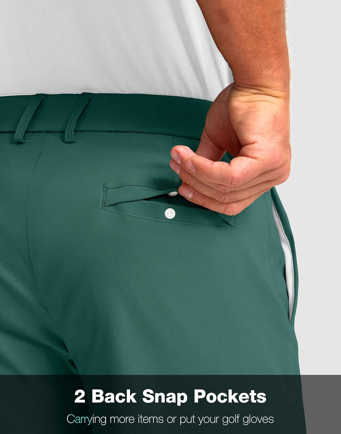 imageMens Golf Shorts with 5 Pockets 11 Inseam Stretch Quick Dry Casual Work Dress Shorts for MenSpruce Green