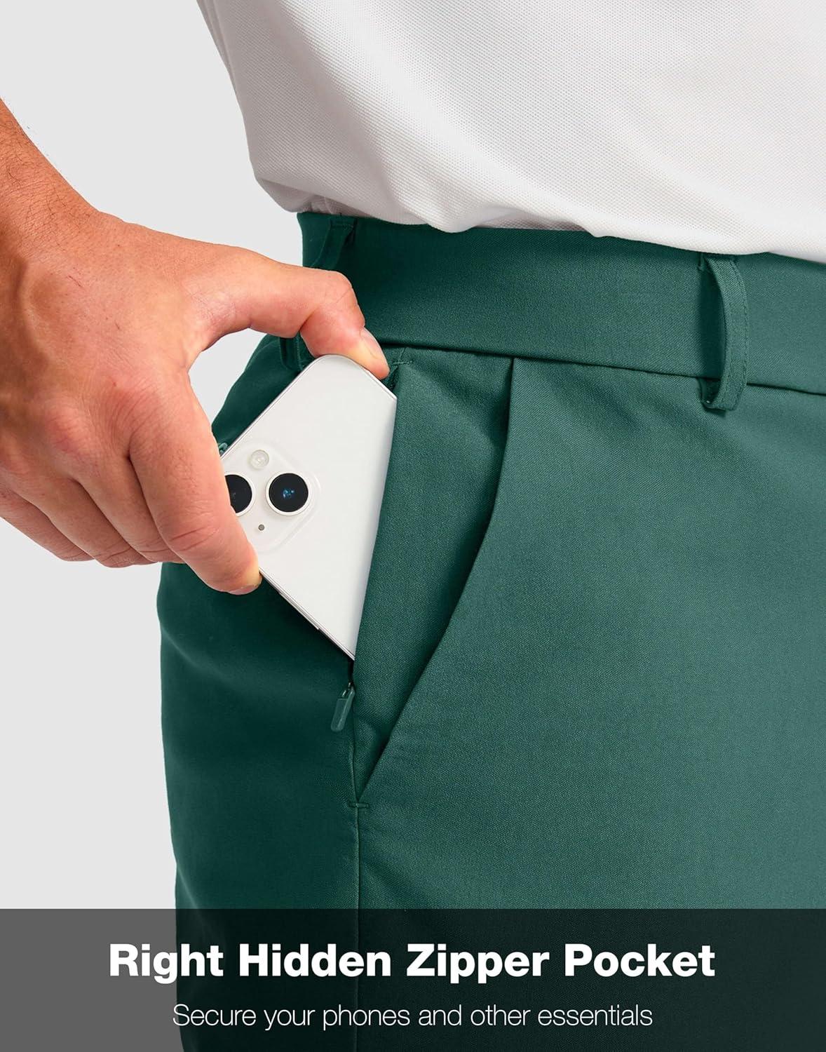 imageMens Golf Shorts with 5 Pockets 11 Inseam Stretch Quick Dry Casual Work Dress Shorts for MenSpruce Green
