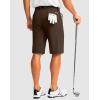 Men’s Golf Shorts with 5 Pockets 11″ Inseam Stretch Quick Dry Casual Work Dress Shorts for Men(T-dark Brown)