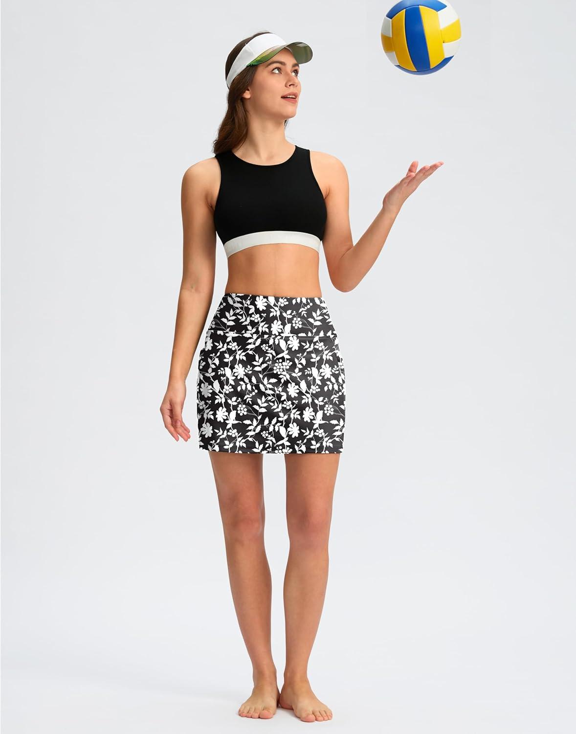 imageG Gradual Womens 16 Swim Skirt with Pockets High Waisted Tummy Control Modest Swimsuit Bathing Suit Bottoms for WomenD White Flower