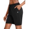 G Gradual Women’s Bermuda Shorts Jersey Shorts with Deep Pockets 7″ Long Shorts for Women Lounge Walking Athletic(Black)