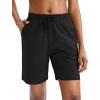 G Gradual Women’s Bermuda Shorts Jersey Shorts with Deep Pockets 7″ Long Shorts for Women Lounge Walking Athletic(Black)