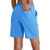 G Gradual Women’s Bermuda Shorts Jersey Shorts with Deep Pockets 7″ Long Shorts for Women Lounge Walking Athletic(Bright Blue)
